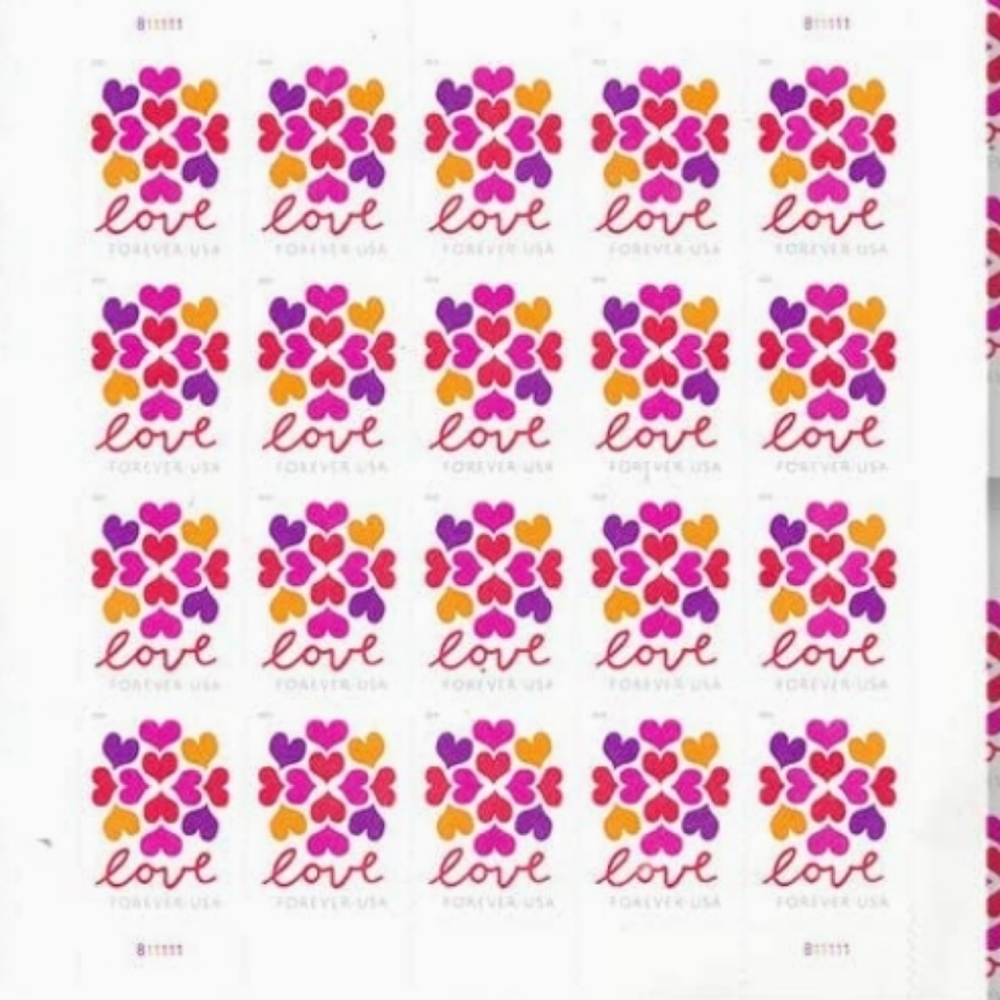 100 Love Hearts‎ Blossom 2019 Forever Stamps USPS Postage Wedding Invitations